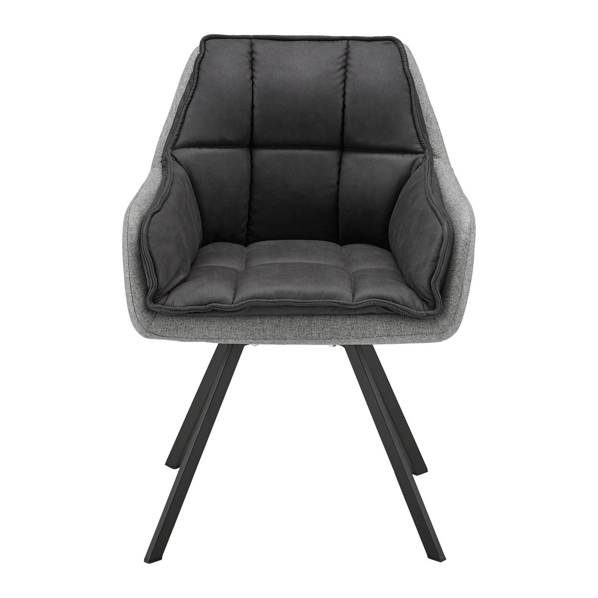 Jedálenská stolička BILLY - čierna/sivá, Modern, kov/drevo (62/85/62cm) - P & B