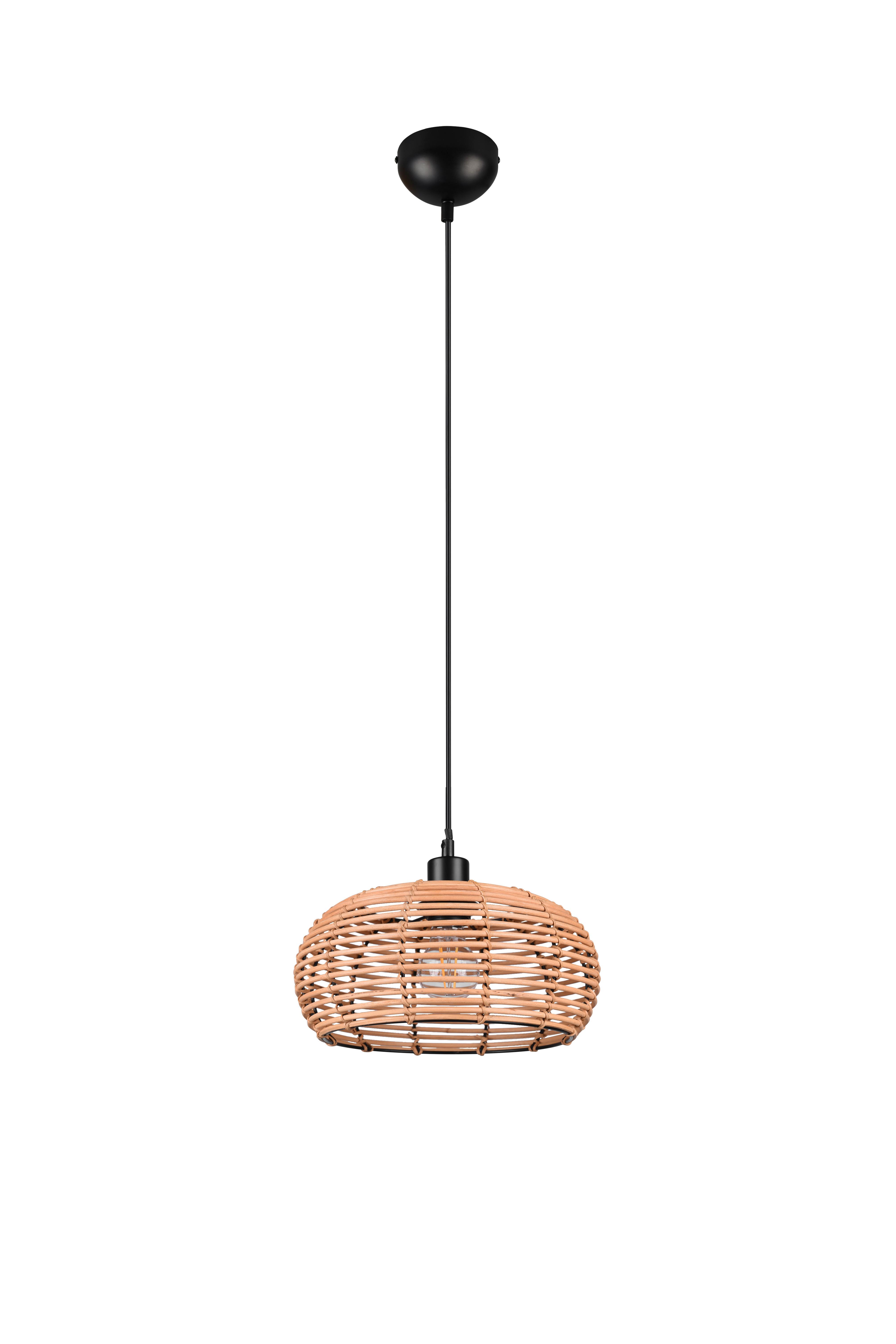 Hängeleuchte 312200136 Inga - Schwarz/Braun, Natur, Holz/Metall (29/150cm) - Trio Leuchten