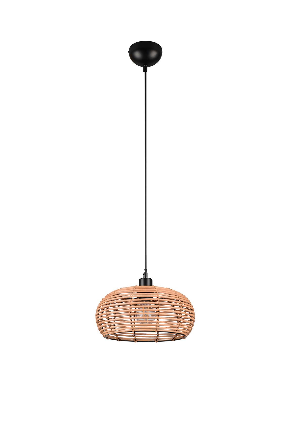 Hängeleuchte 312200136 Inga - Schwarz/Braun, Natur, Holz/Metall (29/150cm) - Trio Leuchten