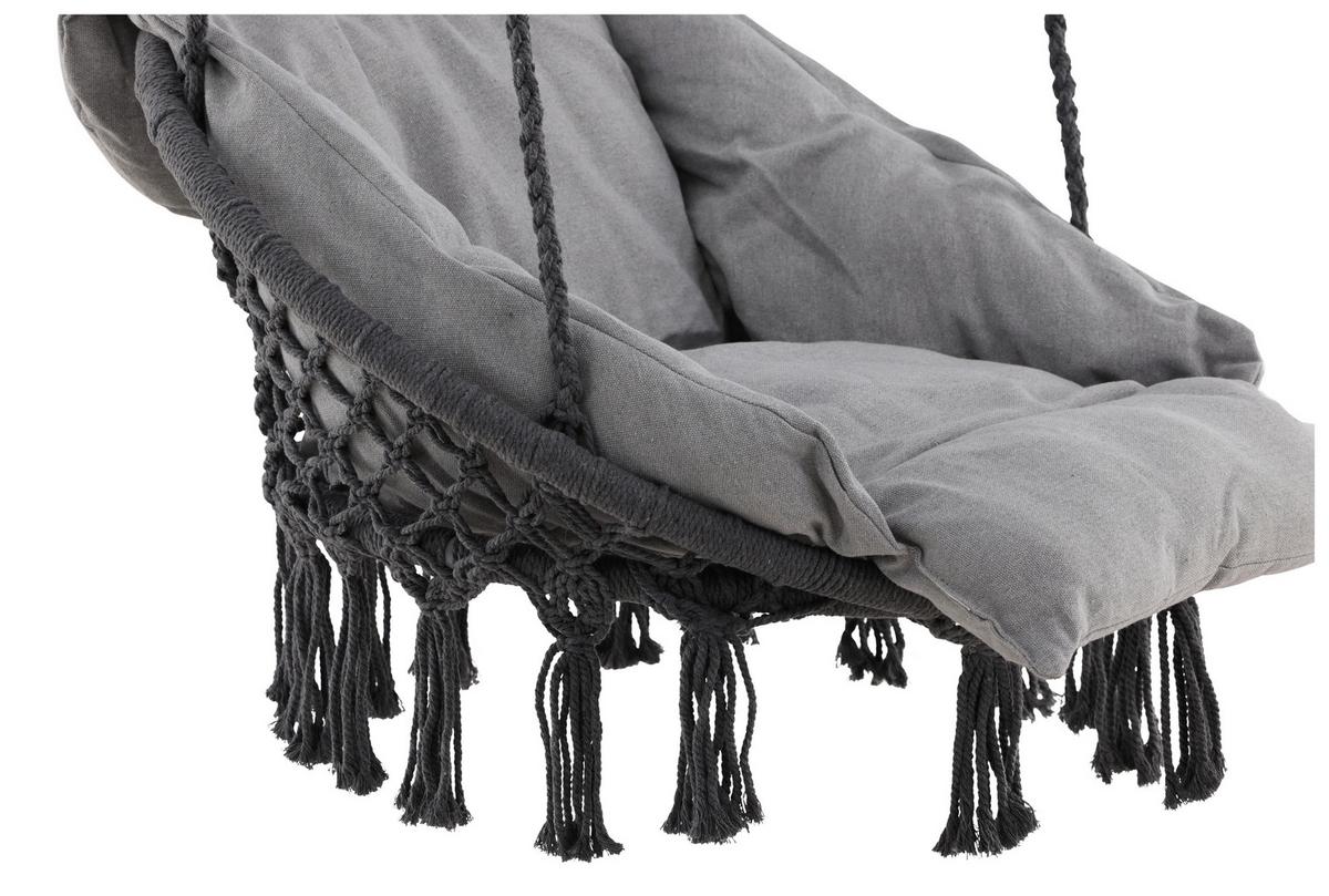 Hängesessel Hamtic Mit Sitz- Und Rückenkissen - Grau, KONVENTIONELL, Textil (80/90/60cm) - Gardenson