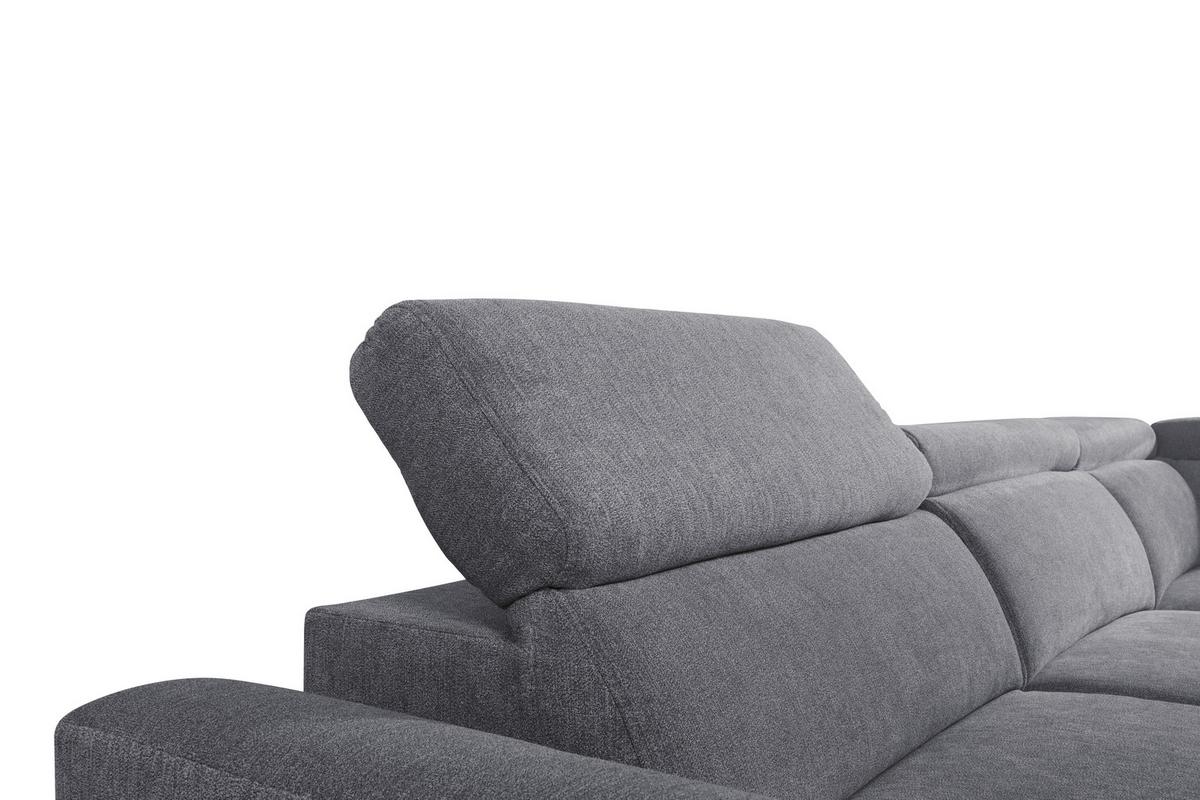 Ecksofa Lapis Dunkelgrau S: 255/217 Cm - Dunkelgrau/Schwarz, KONVENTIONELL, Textil (255/217cm) - MID.YOU
