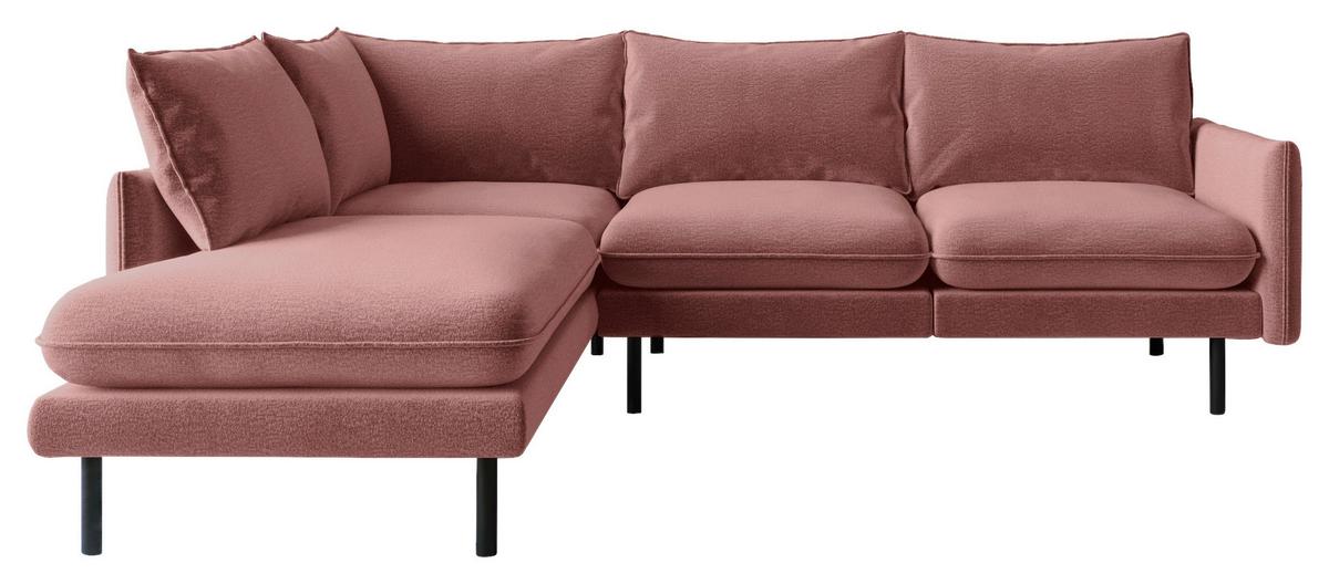 Ecksofa Samos Altrosa S: 204x267 Cm - Altrosa/Schwarz, Design, Textil (204/267cm) - Livetastic