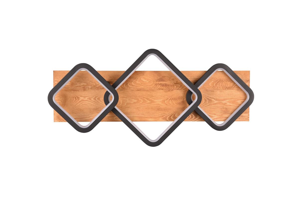 LED-Deckenleuchte 643210332 Rama - Schwarz/Braun, Design, Holz/Metall (72/12,5/32,5cm) - Trio Leuchten