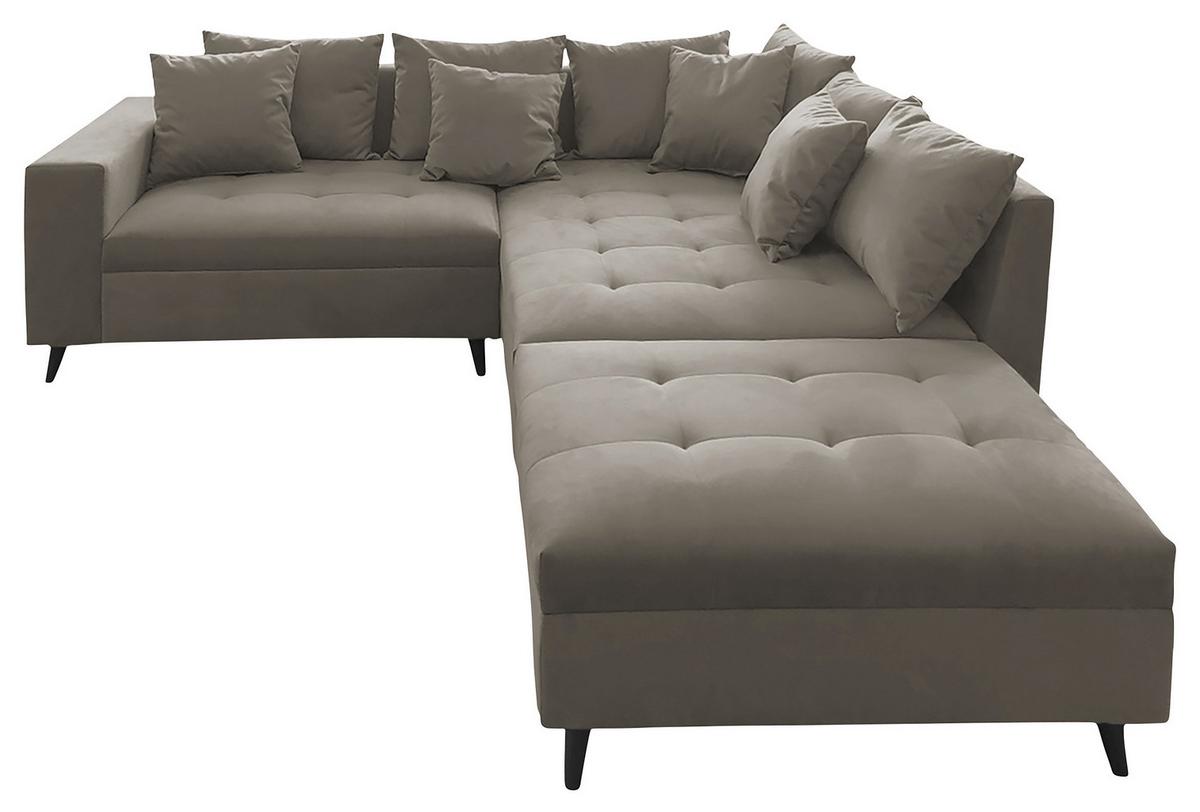 Ecksofa Pruno, Grau S: 247x174 Cm - Schwarz/Grau, Design, Textil (247/174cm) - MID.YOU