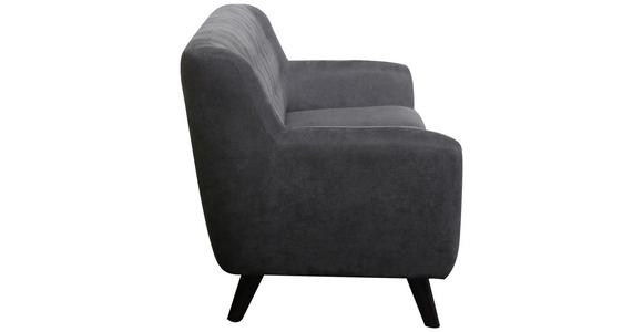 Dreisitzer-Sofa Monaco, Mikrofaser - Dunkelgrau/Schwarz, MODERN, Textil (181/82/85cm) - Luca Bessoni