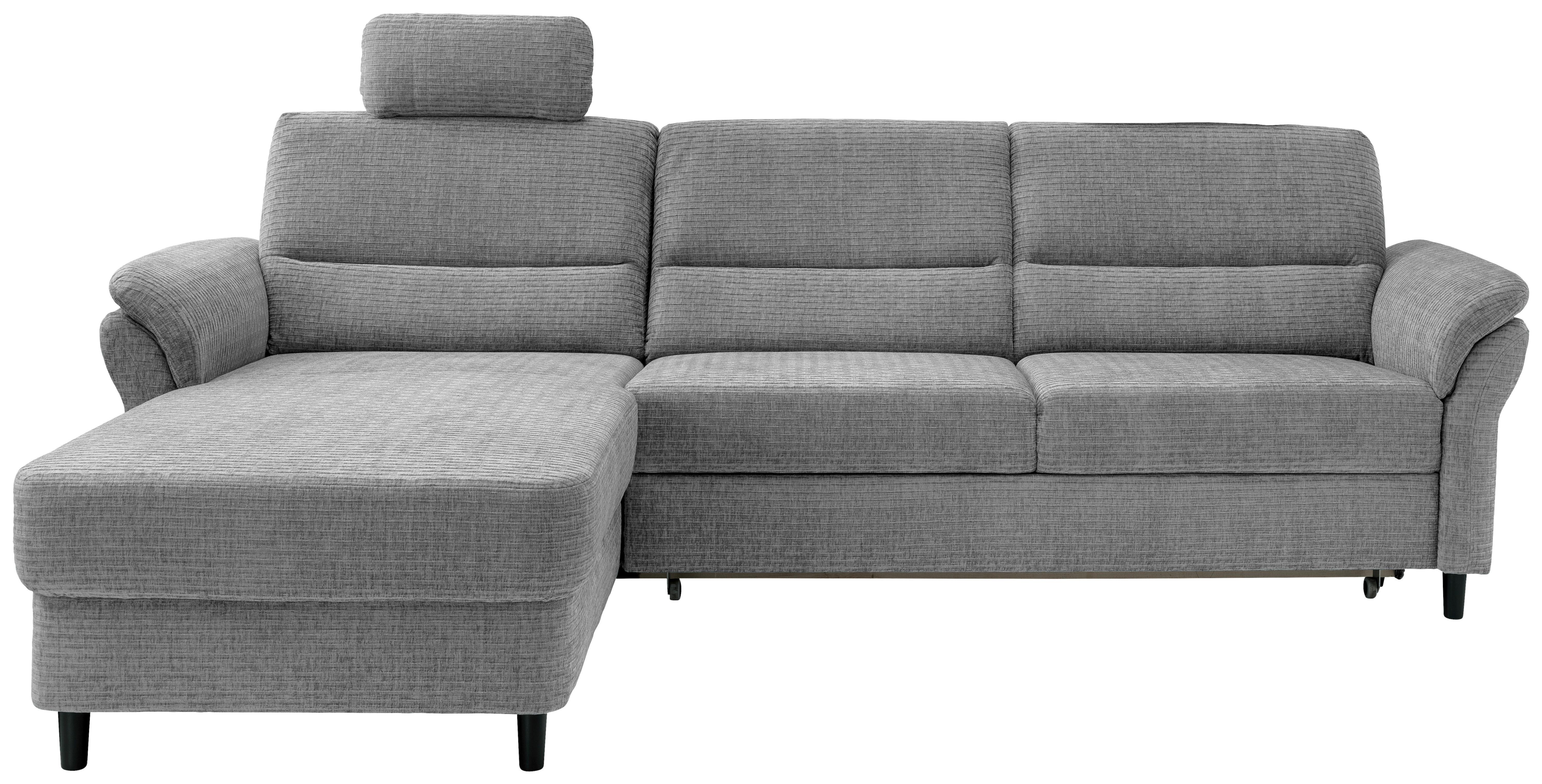 Ecksofa Cavoli, Grau S: 176x279 cm - Schwarz/Grau, MODERN, Textil (176/279cm) - Livetastic