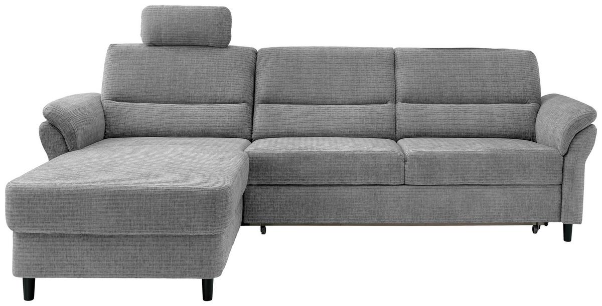 Ecksofa Cavoli, Grau S: 176x279 cm - Schwarz/Grau, MODERN, Textil (176/279cm) - Livetastic