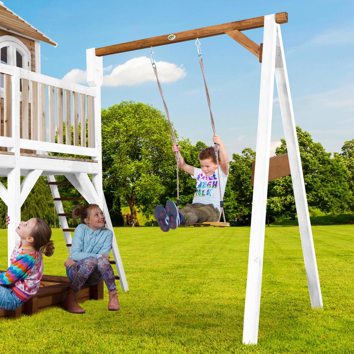 Spielturm A030.152.21 - Rot/Braun, KONVENTIONELL, Holz/Kunststoff (541/291/277cm) - Ambia Garden