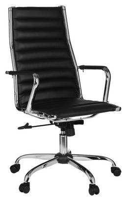 Elegant in Schwarz und Chrom Moderner Drehstuhl für den Schreibtisch