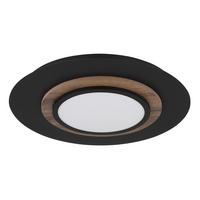 LED-Deckenleuchte Kory Schwarz Weiß Dunkelbraun - Dunkelbraun/Schwarz, Natur, Holzwerkstoff/Kunststoff (48/5,6cm) - Globo