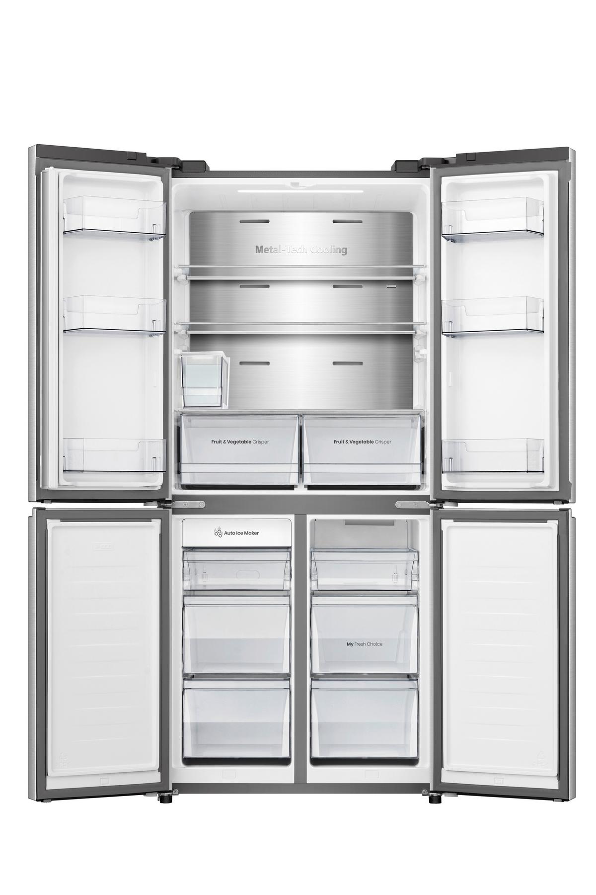 Kühl-Gefrier-Kombination Edelstahlfarben B: 79,4cm - Edelstahlfarben, Trend, Glas/Kunststoff (79,4/178,5/69,8cm) - Hisense
