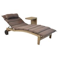 Gartenliege Andalusia - Beige/Braun, MODERN, Textil/Metall (90/100/208cm) - Gardenson