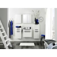 Badmöbel-set 2-tlg. Inkl. Led Siena B: 60cm, Weiß/eiche - Weiß/Silbereichenfarben, MODERN, Holzwerkstoff/Stein (60cm) - Held