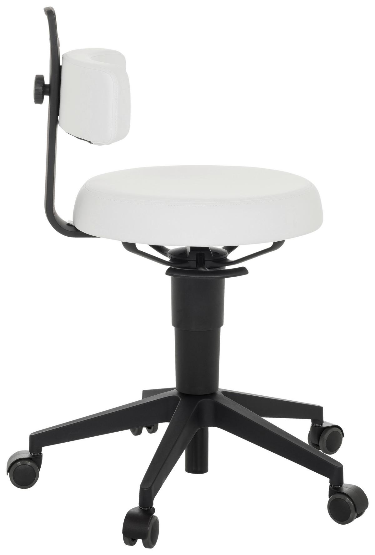 Bürohocker Top Work Flex Pu - Schwarz/Weiß, Basics, Leder/Kunststoff (40/74-86/46cm) - MID.YOU
