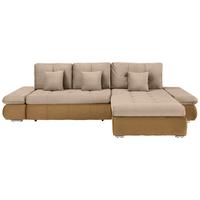 Rohová sedačka ENRICO, oboustranná, béžová - černá/barvy chromu, Konvenční, kov/textil (303/88/185cm) - Based