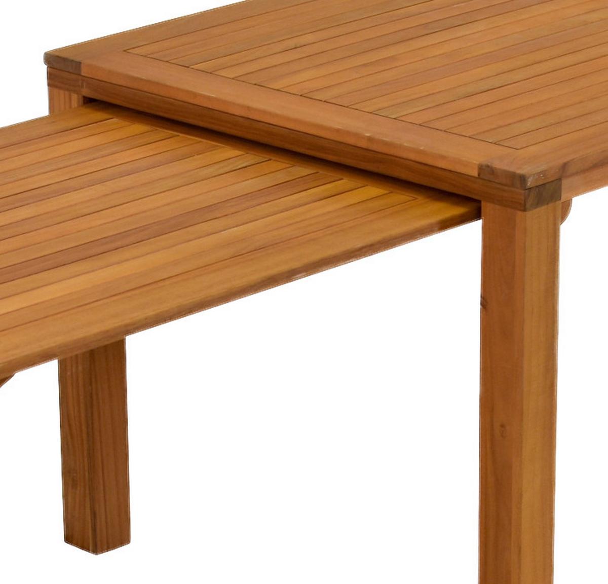 Gartentisch ausziehbar Flex Echtholz Akazie L: 185 cm - Braun, KONVENTIONELL, Holz (185/90/76cm) - Gardenson