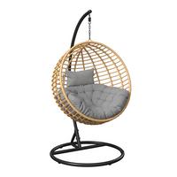 Hängesessel Ottawa - Schwarz/Naturfarben, Basics, Kunststoff/Textil (105/195/105cm) - Beldano