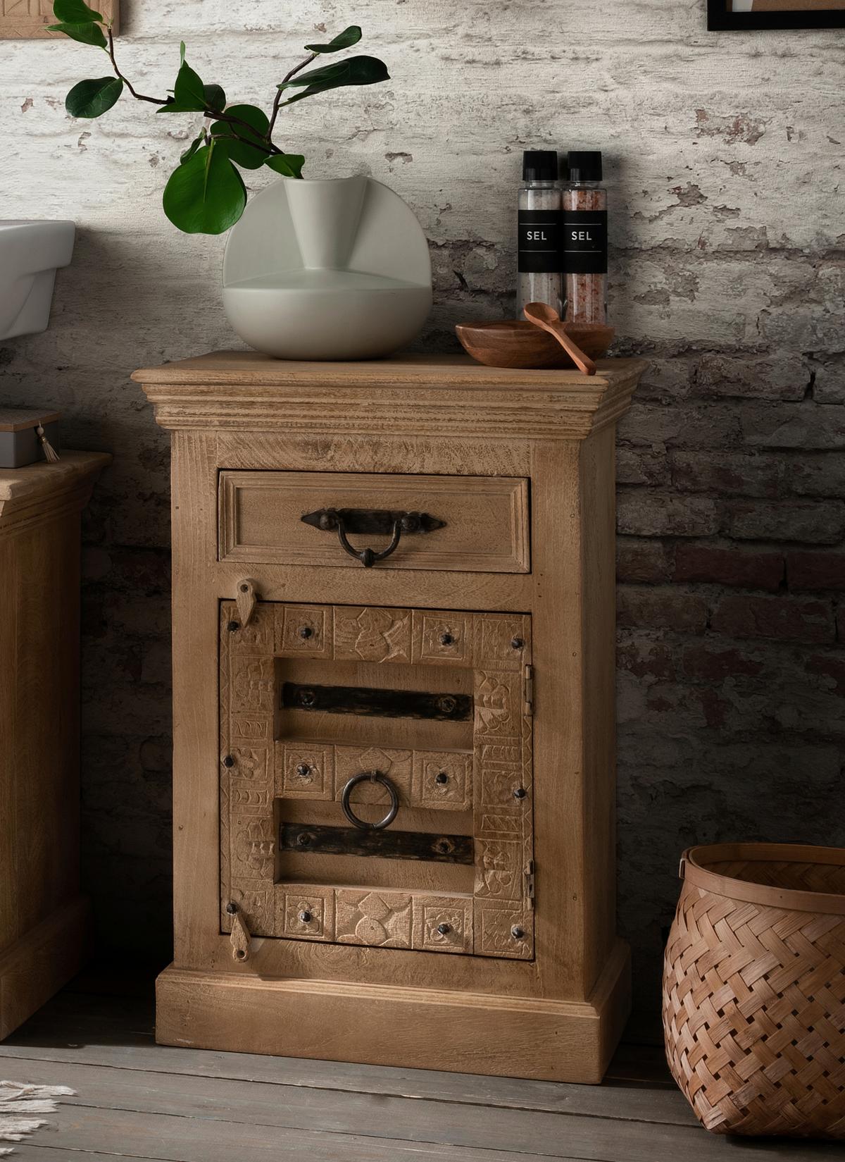 BADEZIMMER Mangolholz 5-teilig - Naturfarben, Basics, Holz - Livetastic