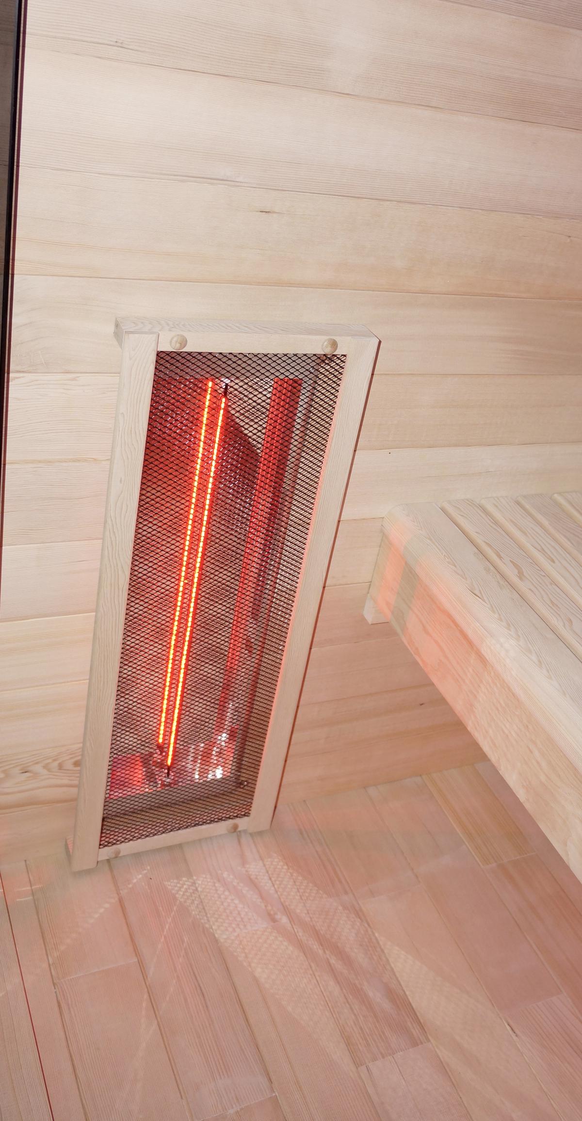 Infračervená kabína pro 2 osoby - přírodní barvy, Basics, dřevo (120/195/100cm) - Sanotechnik