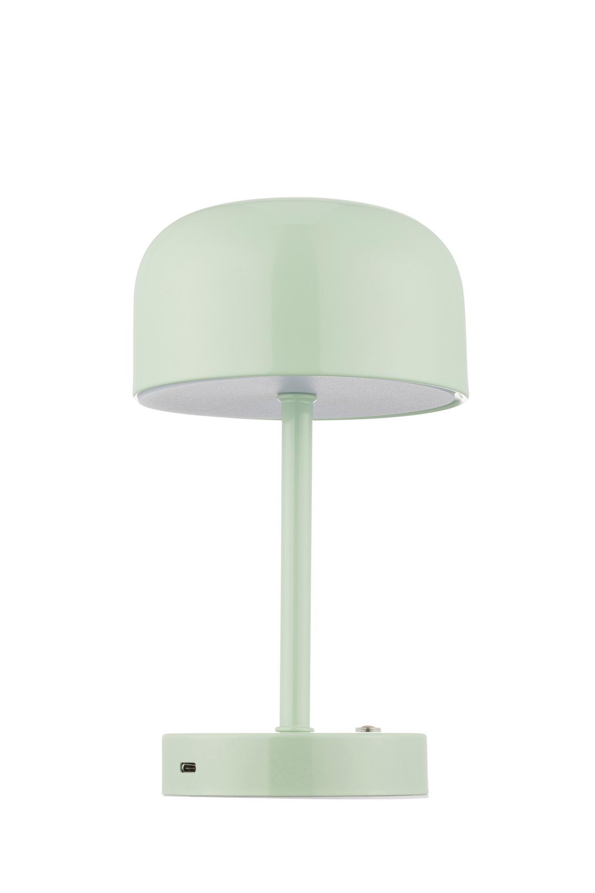 STOLNÍ LAMPA NA BATERIE SOFTI - šedá/světle zelená, Moderní, kov/plast (10/22,5/12,5cm) - Mömax