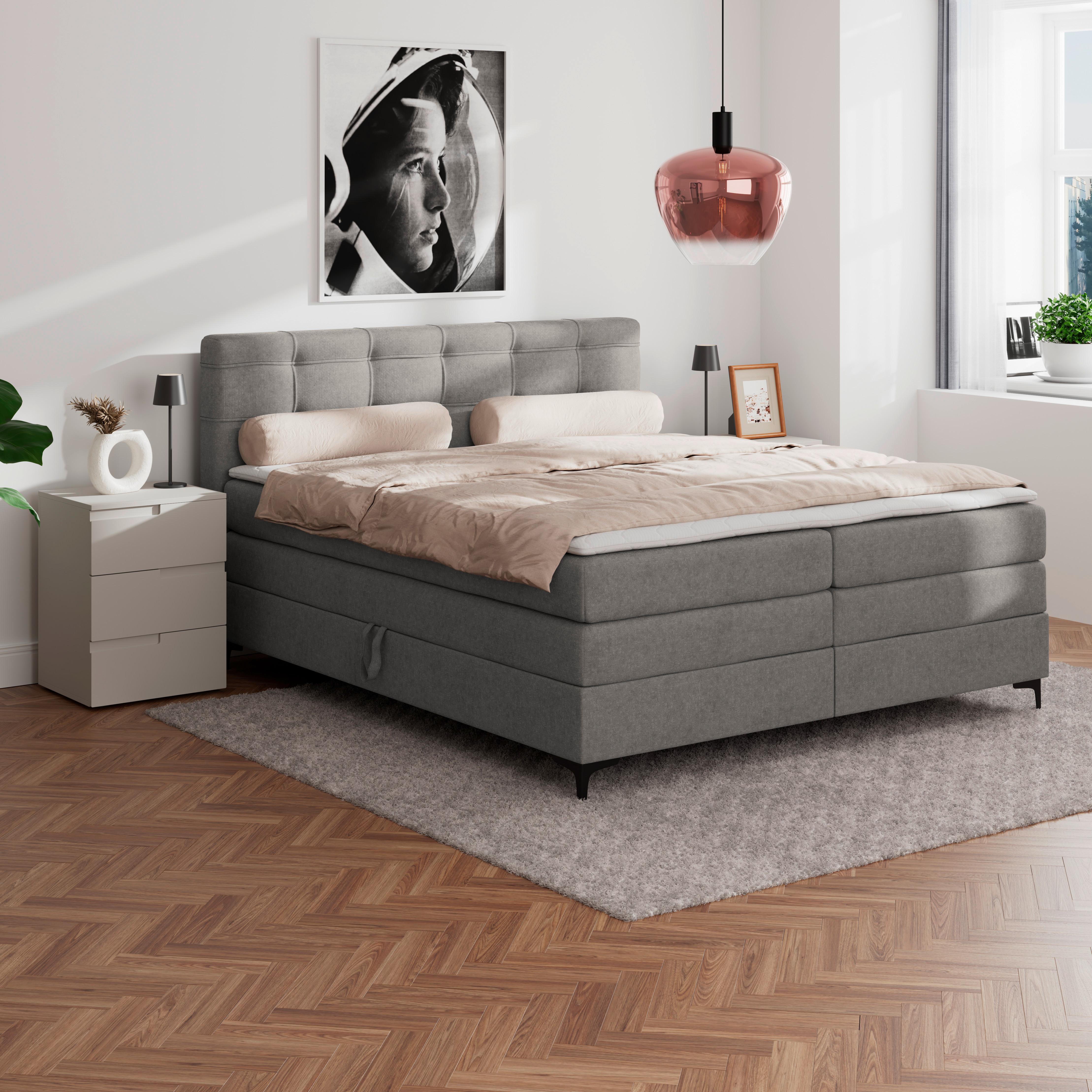 Boxspringbett MITTO Taupe 160x200 cm