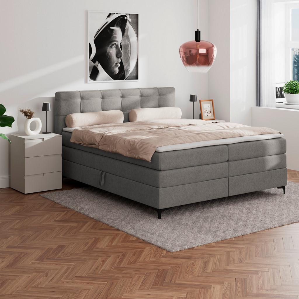Boxspringbett MITTO Taupe 180x200 cm