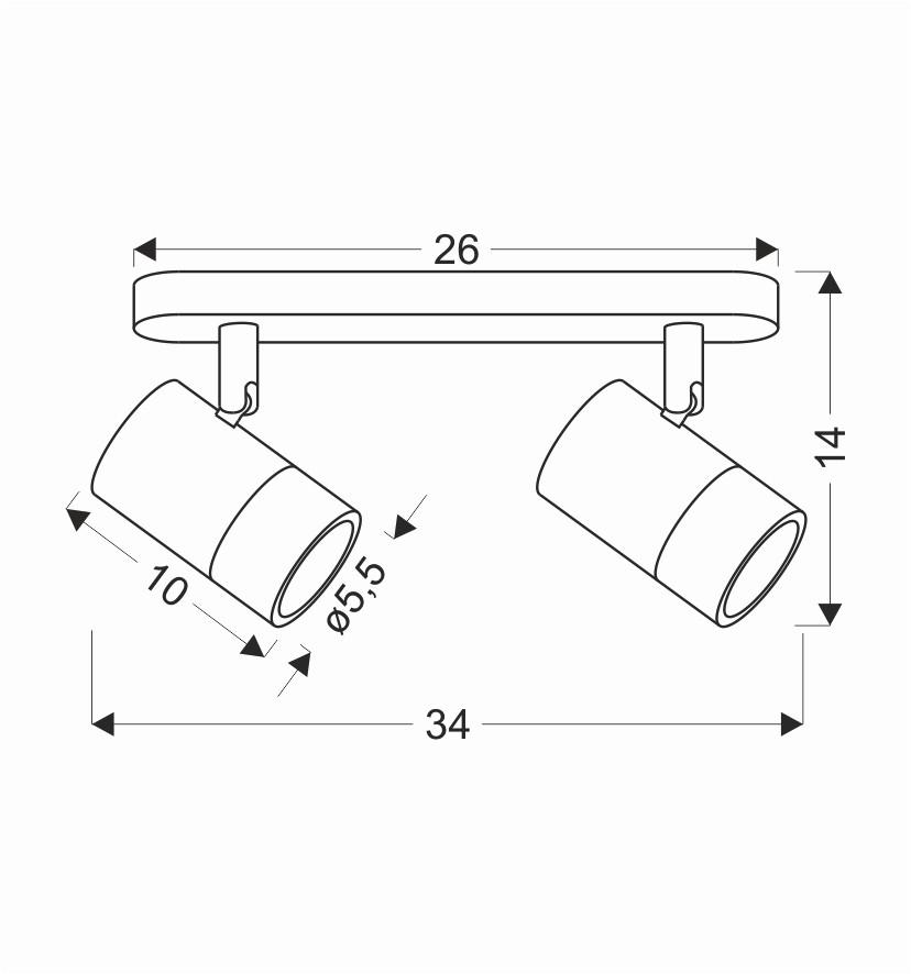 Strahler 92-27467 Tobi - Goldfarben/Weiß, Design, Metall (34/5.5/14cm)