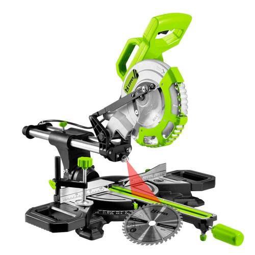 Kapp-gehrungssäge Zi-kgd210ds 1700 W - Schwarz/Grün, Basics, Metall (73/36/65cm)