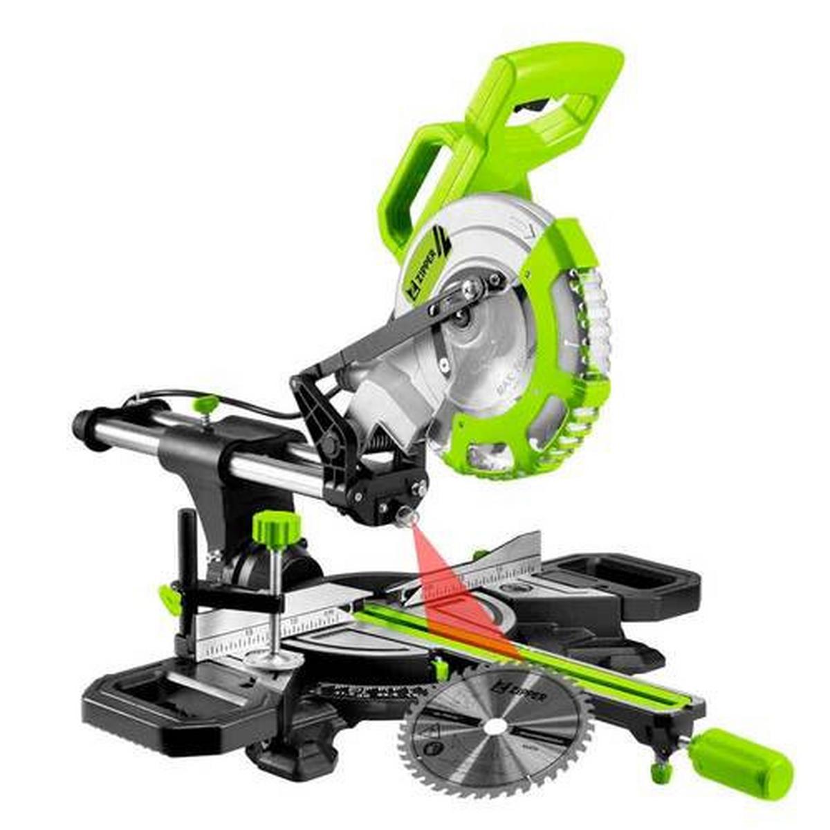 Kapp-gehrungssäge Zi-kgd210ds 1700 W - Schwarz/Grün, Basics, Metall (73/36/65cm)