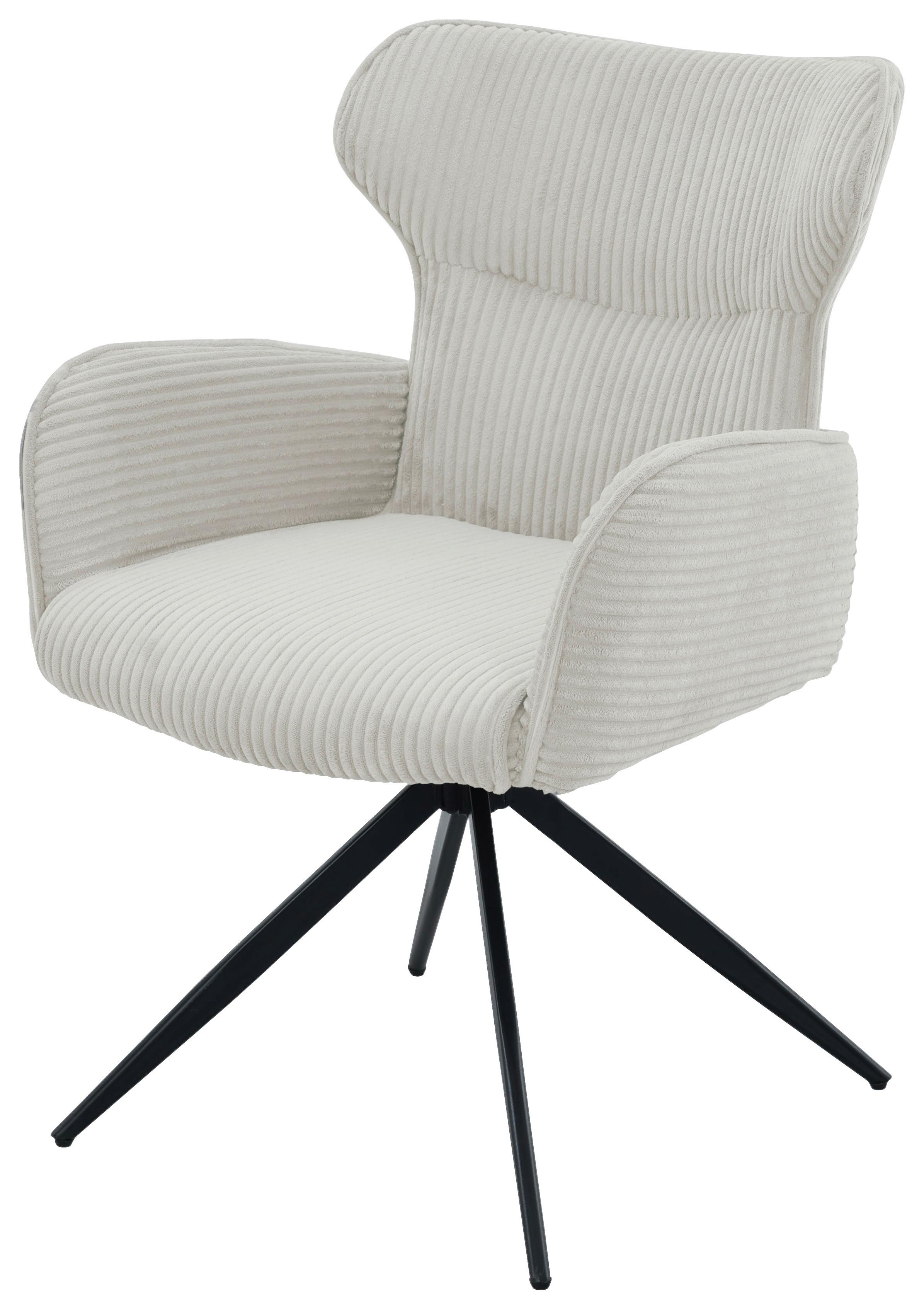 Armlehnstuhl Matilde Beige/Schwarz B: 57 cm - Beige/Schwarz, MODERN, Textil/Metall (57/86/64cm) - Livetastic
