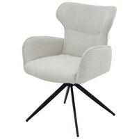 Armlehnstuhl Matilde Beige/Schwarz B: 57 cm - Beige/Schwarz, MODERN, Textil/Metall (57/86/64cm) - Livetastic