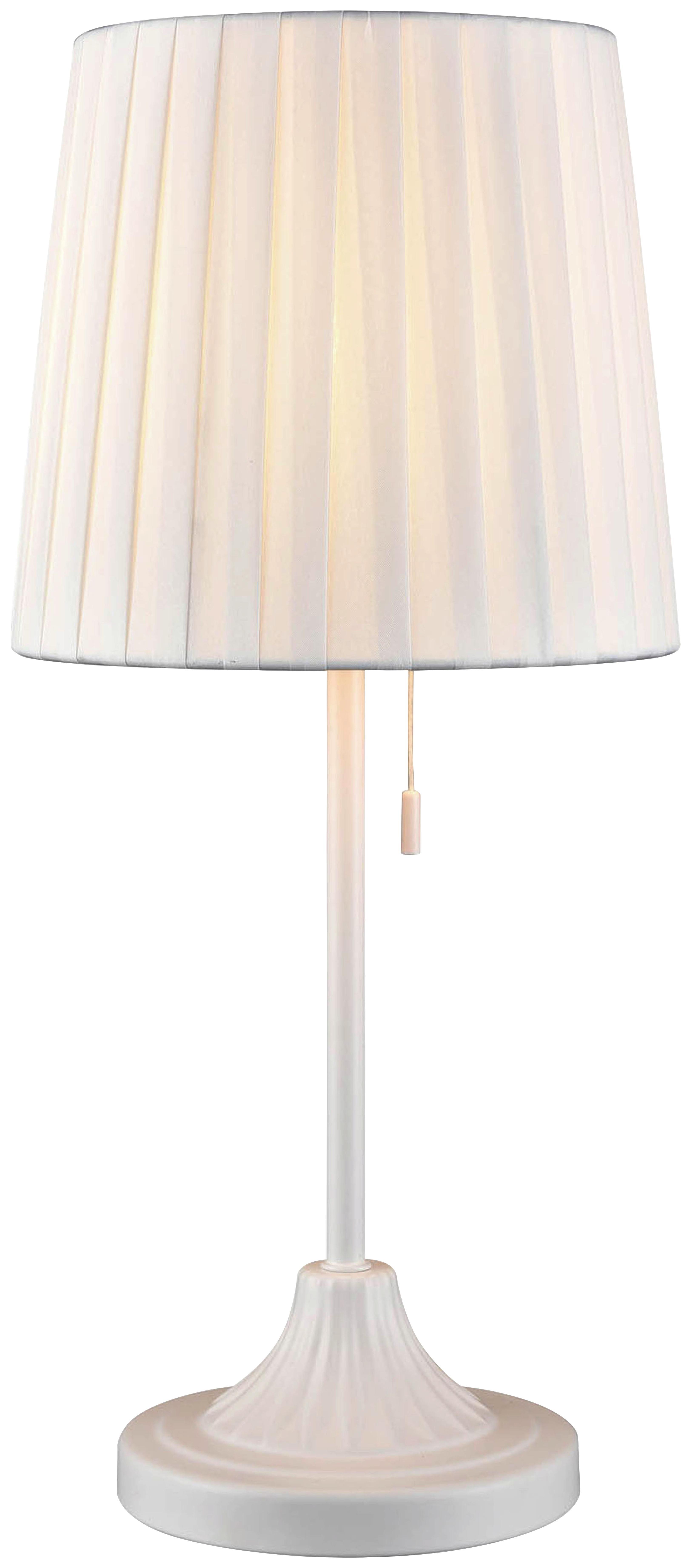 Asztali Lámpa Lana - Fehér, romantikus/Landhaus, Műanyag/Textil (44cm) - James Wood