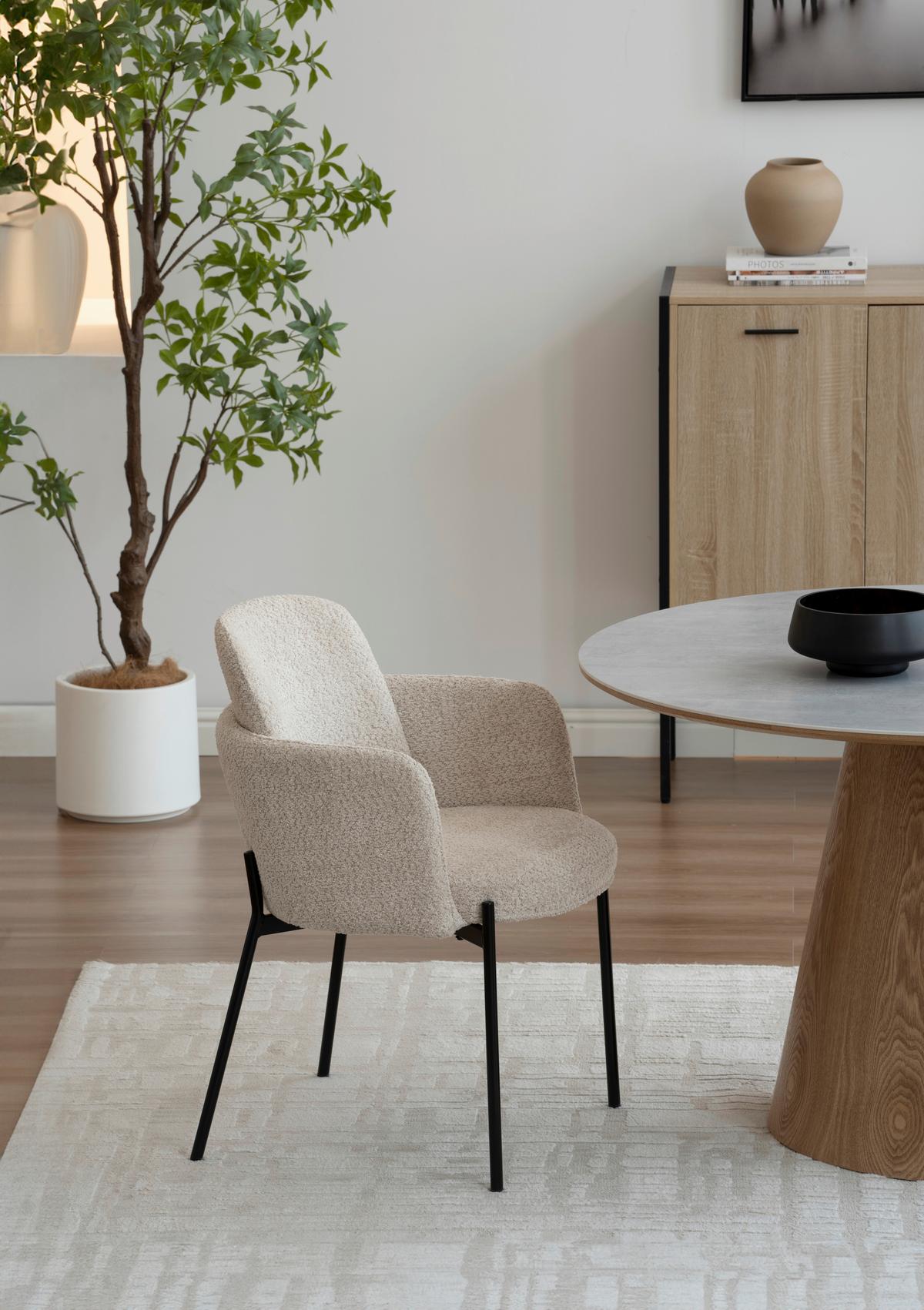 Étkezőasztal Aiden - tölgyfa színű/szürke, Modern, faalapú anyag/fa (120/120/75cm) - MID.YOU