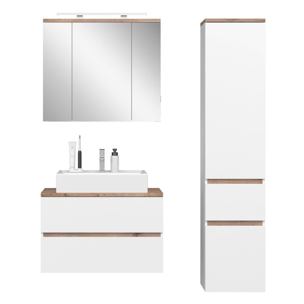 Badezimmer Marbella Weiß, Artisan Dekor 3-teilig