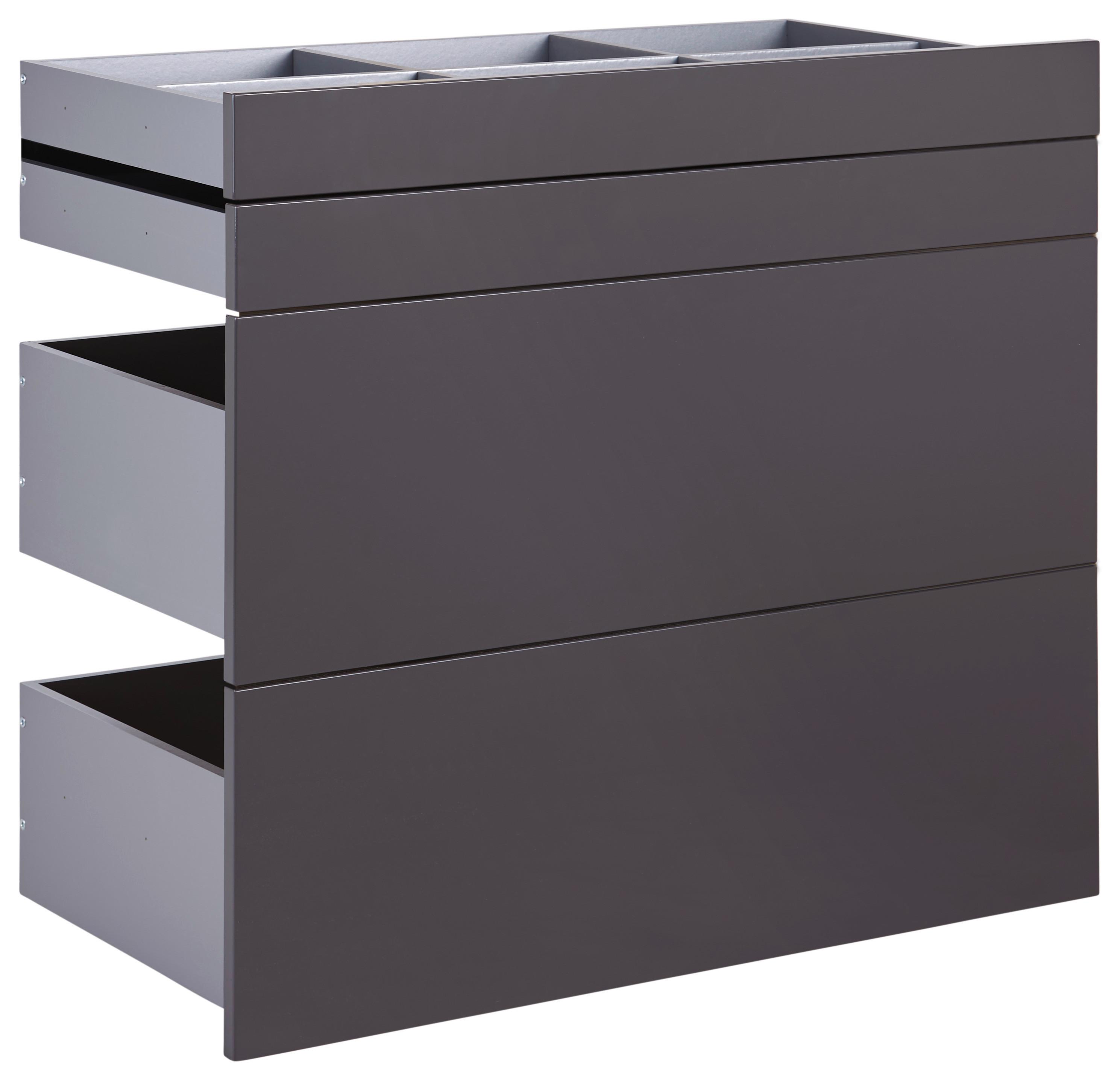 Schubladeneinsatz Unit Anthrazit B: 91 Cm 4 Fächer - MODERN, Holzwerkstoff (91/83/47cm) - Ondega