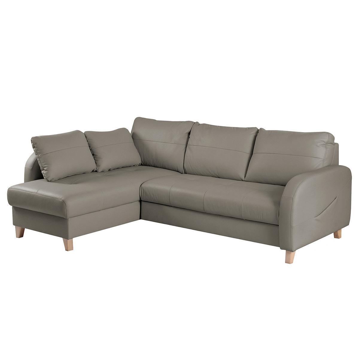 Ecksofa Compact Schlammfarben B: 168x227 Cm - Schlammfarben/Buchefarben, Design, Leder/Textil (168/227cm) - Livetastic