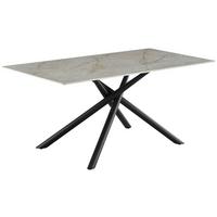 Esstisch Terence Keramikplatte, B: 180 cm - Schwarz/Grau, MODERN, Keramik/Metall (180/76/90cm)