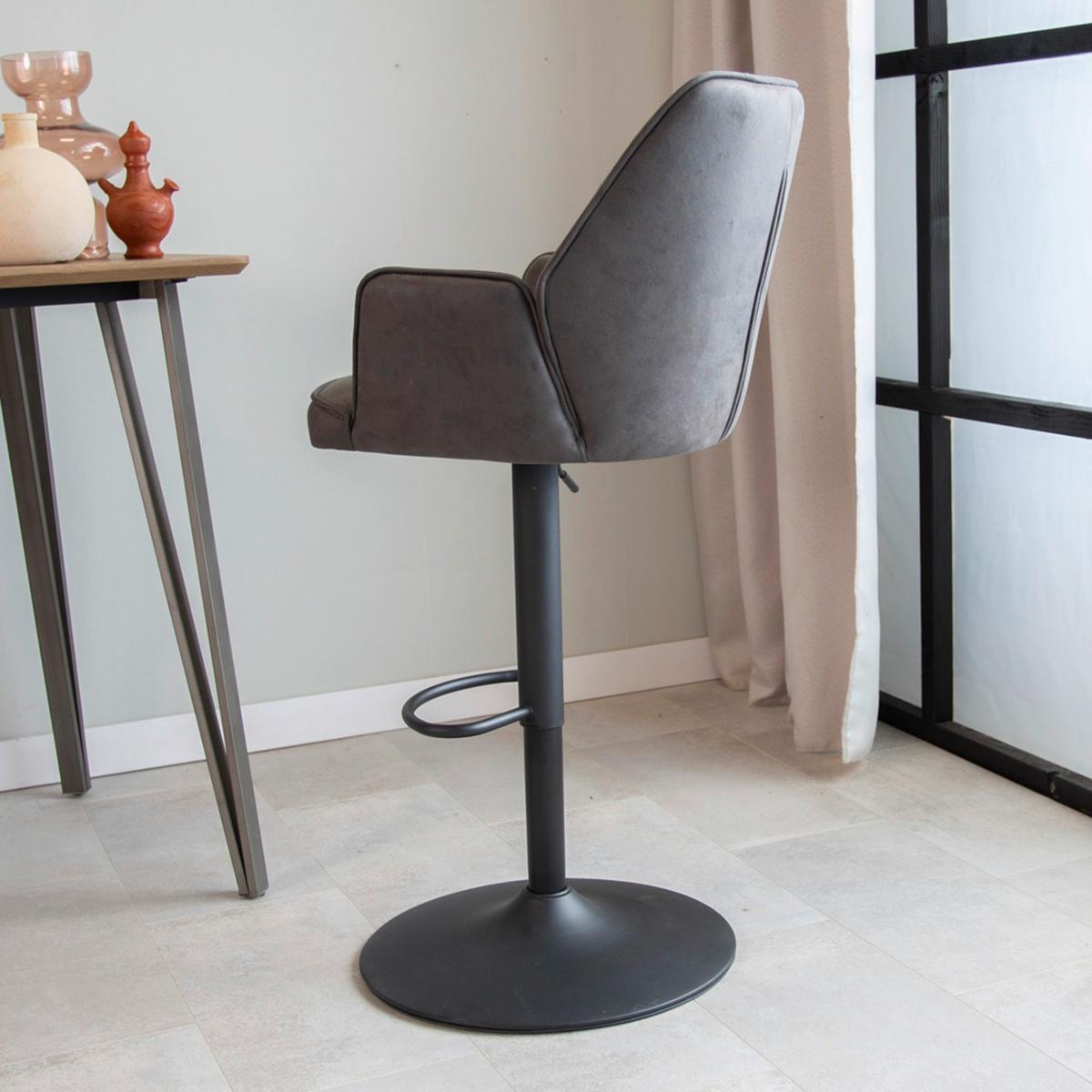 Barhocker Donny - Taupe/Anthrazit, KONVENTIONELL, Textil/Metall (42/114/52cm) - MID.YOU