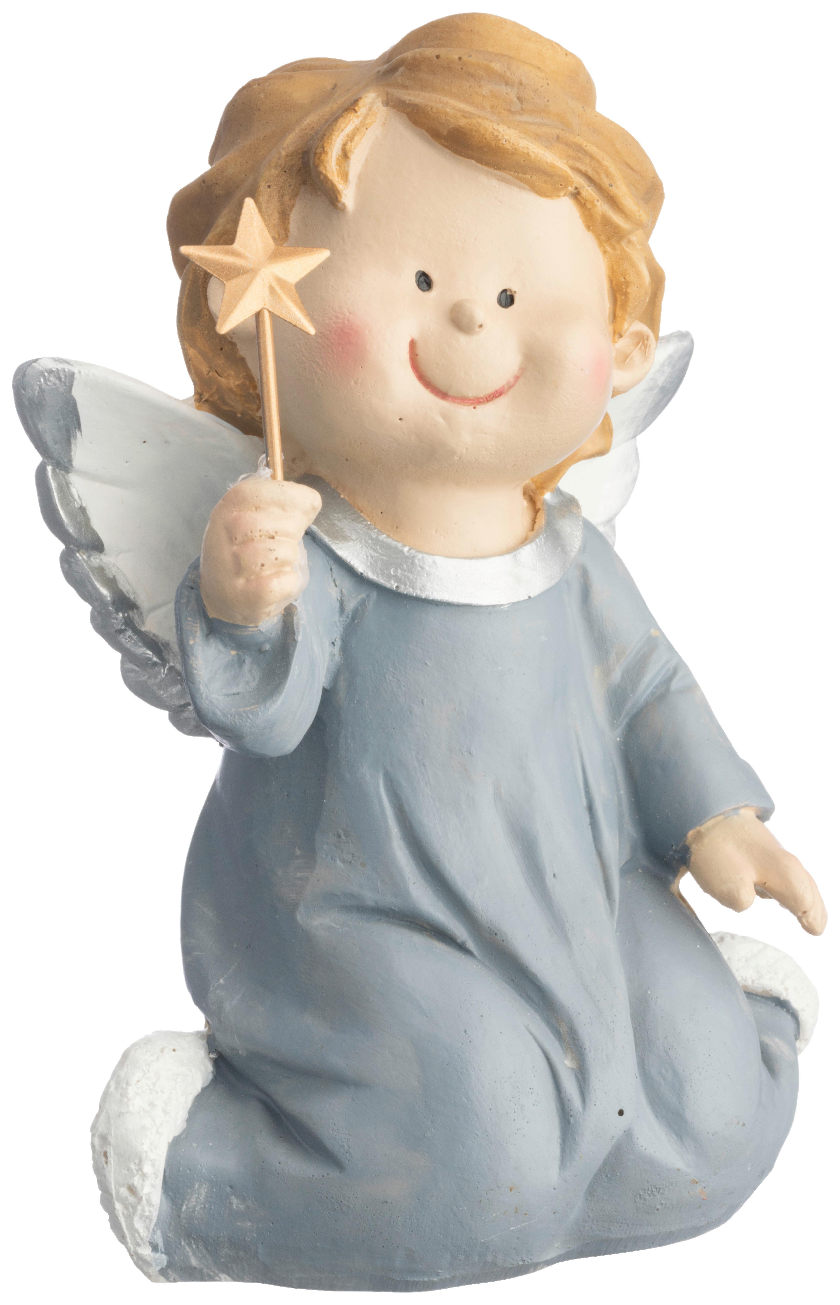 Dekoengel Gabriel - Blau/Beige, KONVENTIONELL, Kunststoff - Luca Bessoni