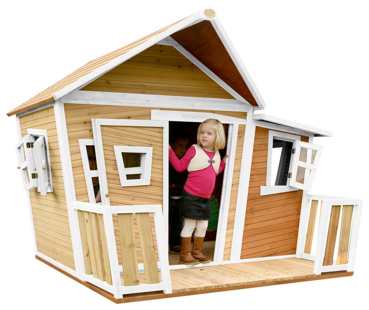 Spielhaus A030.107.01 - Braun/Weiß, KONVENTIONELL, Holz (220/174/193cm) - Ambia Garden