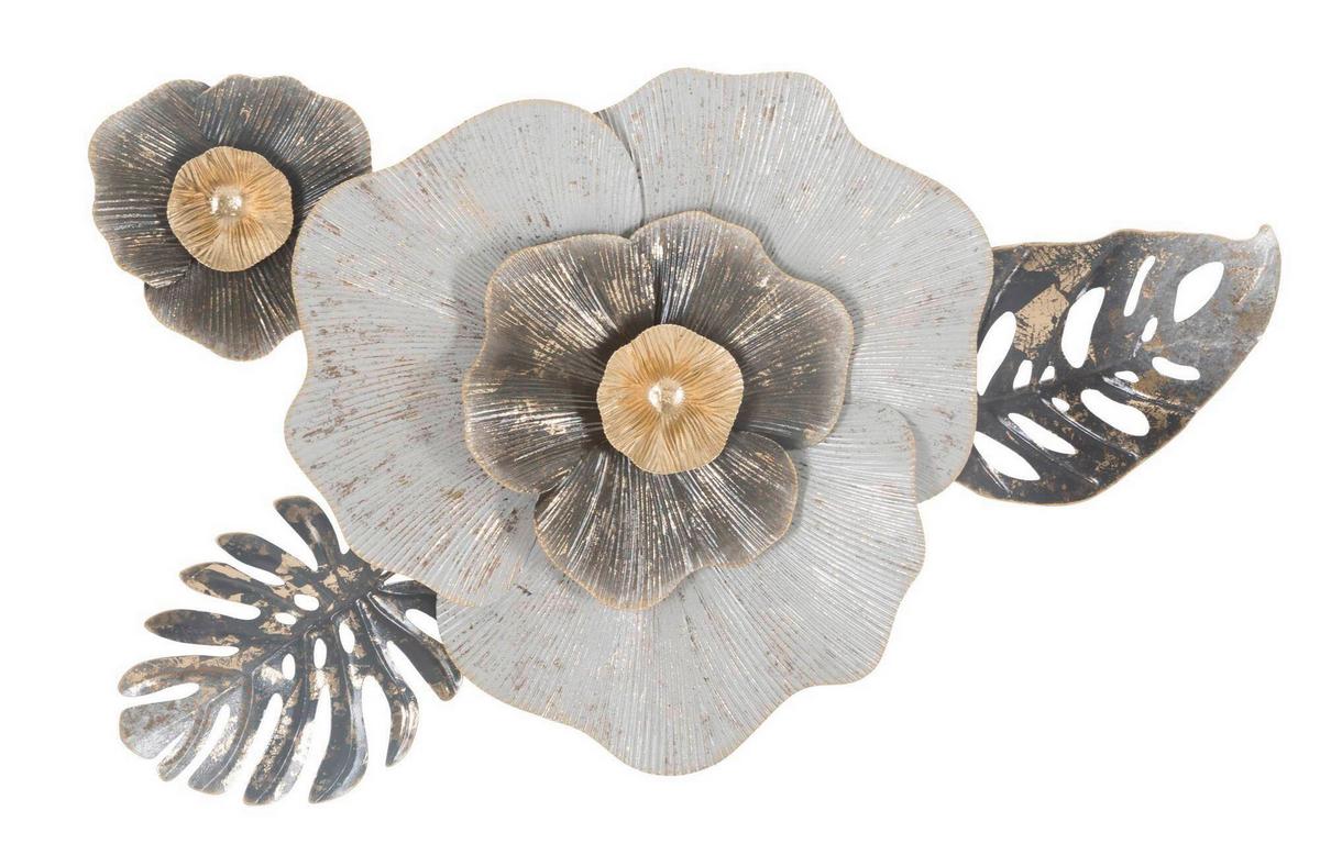 Wanddeko Edy B Goldfarben, Grau B: 74,9 Cm - Goldfarben/Grau, Basics, Metall (74.9/47.6/7cm)