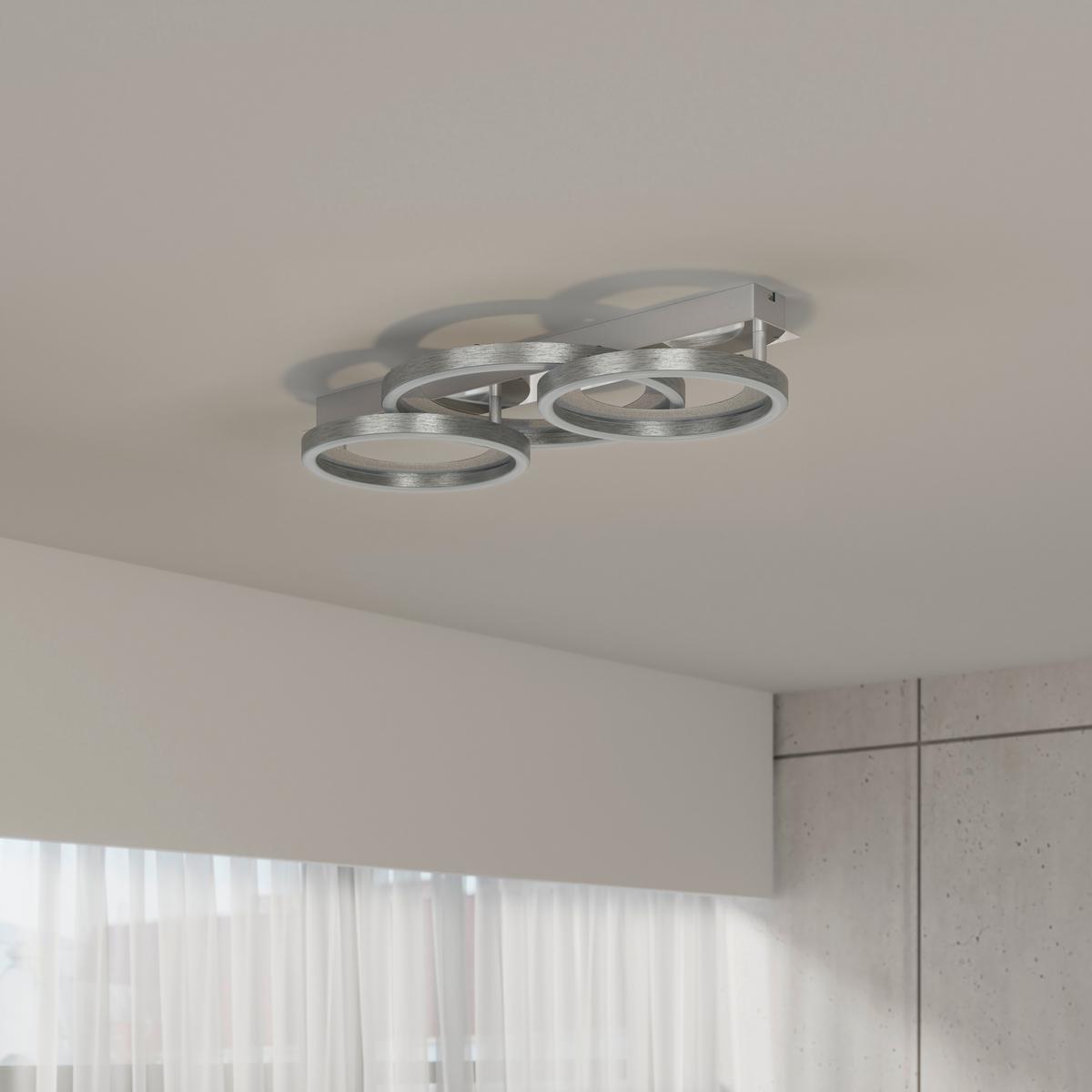 LED-DECKENLEUCHTE CILIA - Chromfarben/Silberfarben, Basics, Kunststoff/Metall (58,5/30,4/8cm) - Luca Bessoni