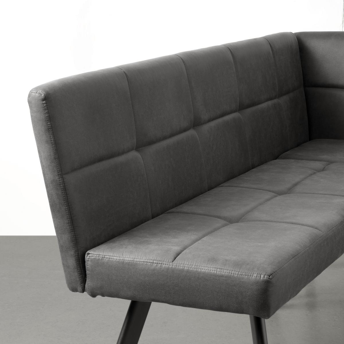 Rohová lavice COOPER - šedá/černá, Moderní, kov/textil (150/85/190cm) - Mömax