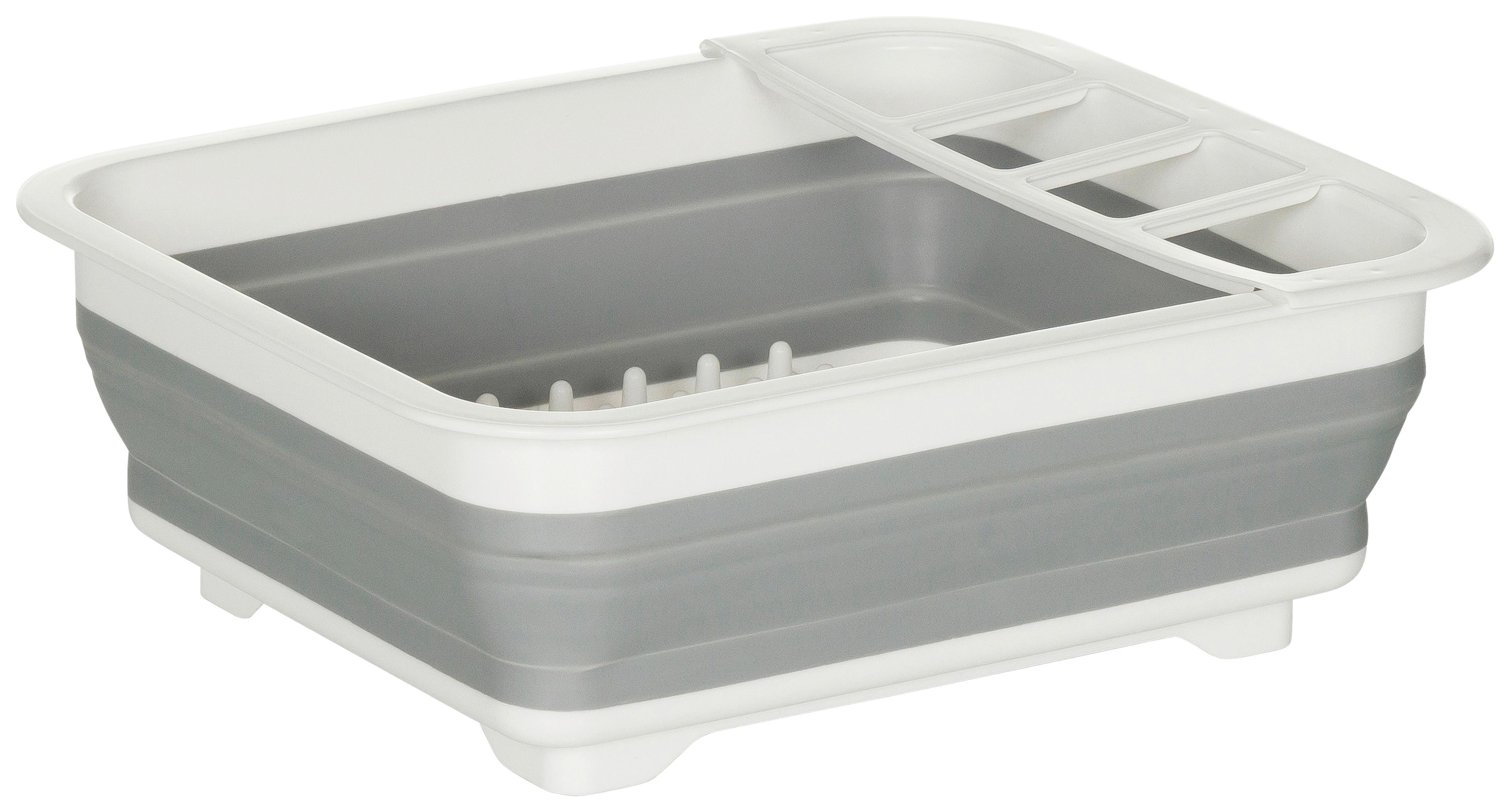 Geschirrabtropfkorb Clean Sil - Weiß/Grau, Basics, Kunststoff (36,5/13/31,5cm) - MID.YOU