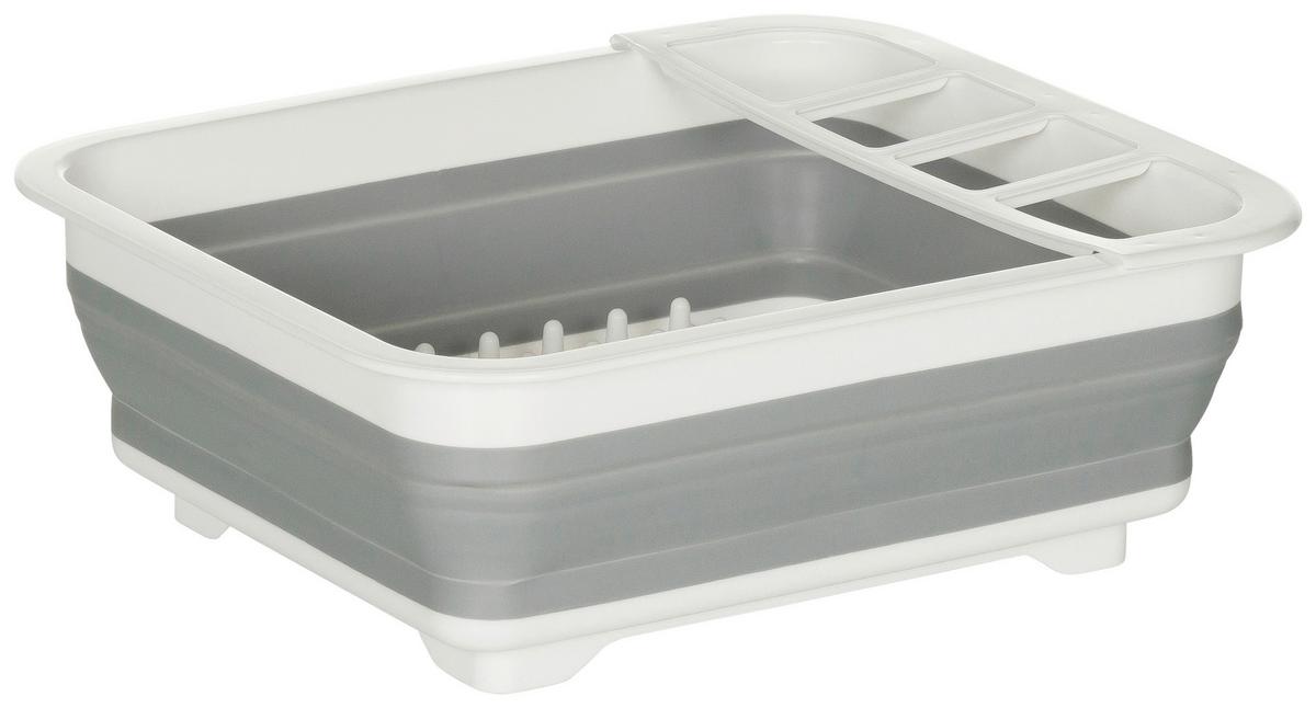 Geschirrabtropfkorb Clean Sil - Weiß/Grau, Basics, Kunststoff (36,5/13/31,5cm) - MID.YOU
