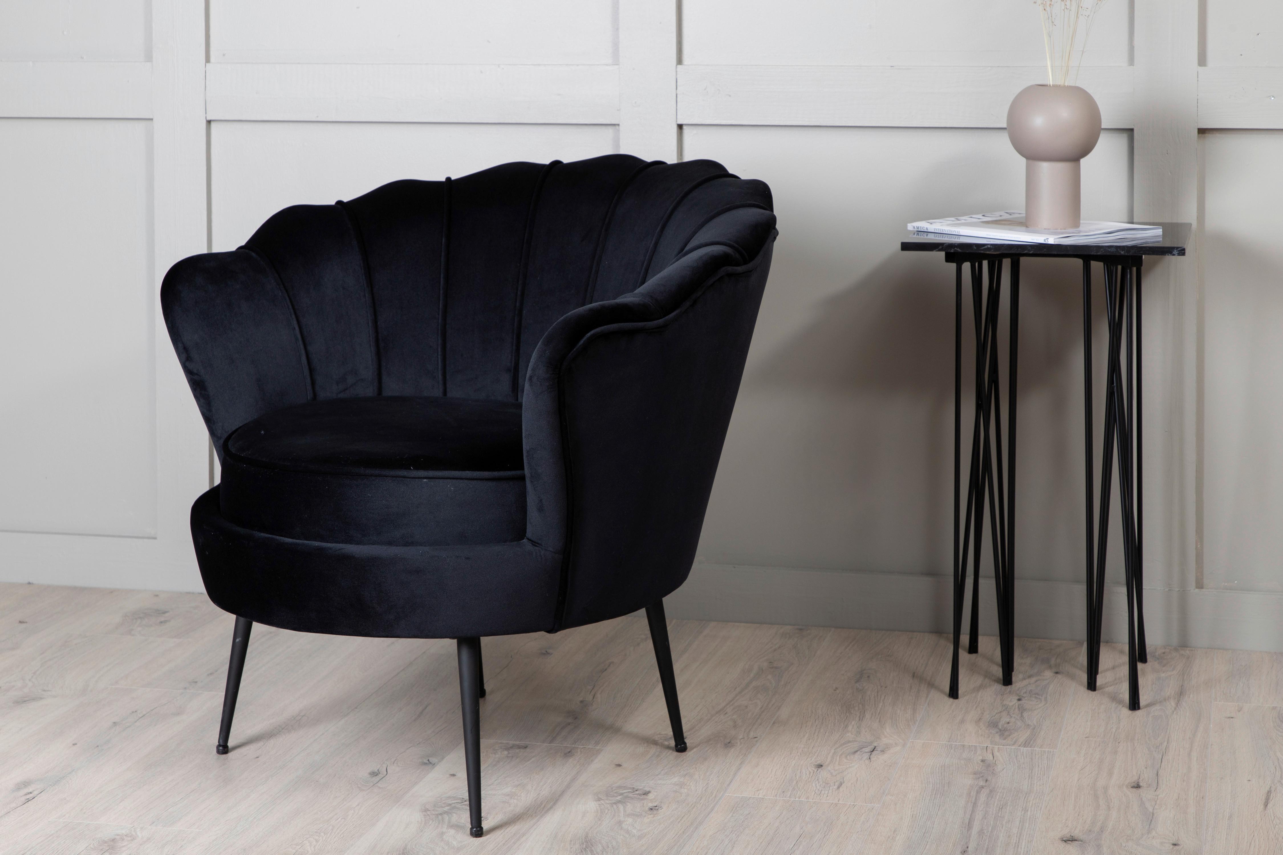 Sessel Calais - Schwarz, Design, Textil/Metall (83/76/77cm) - Livetastic