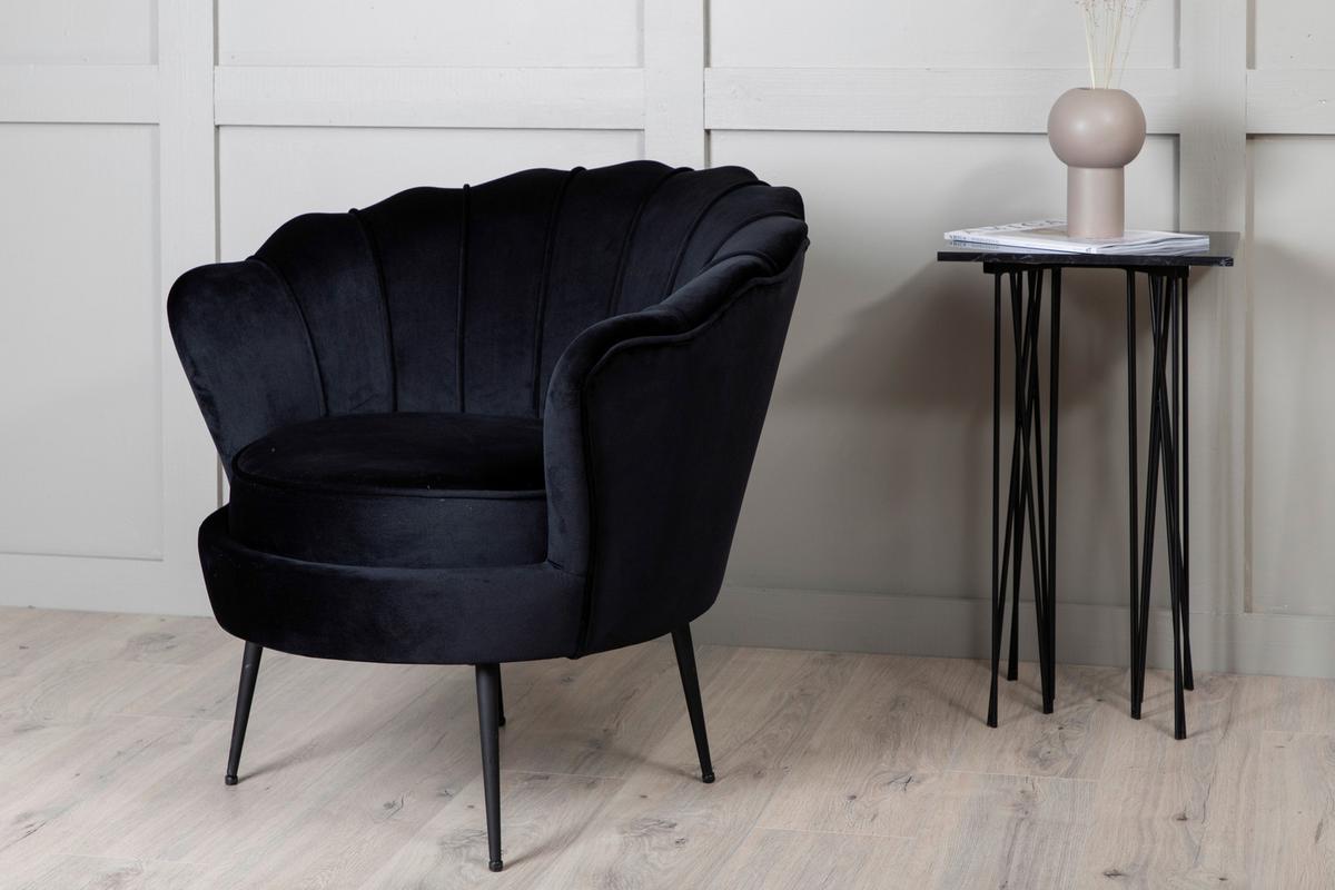 Sessel Calais - Schwarz, Design, Textil/Metall (83/76/77cm) - Livetastic