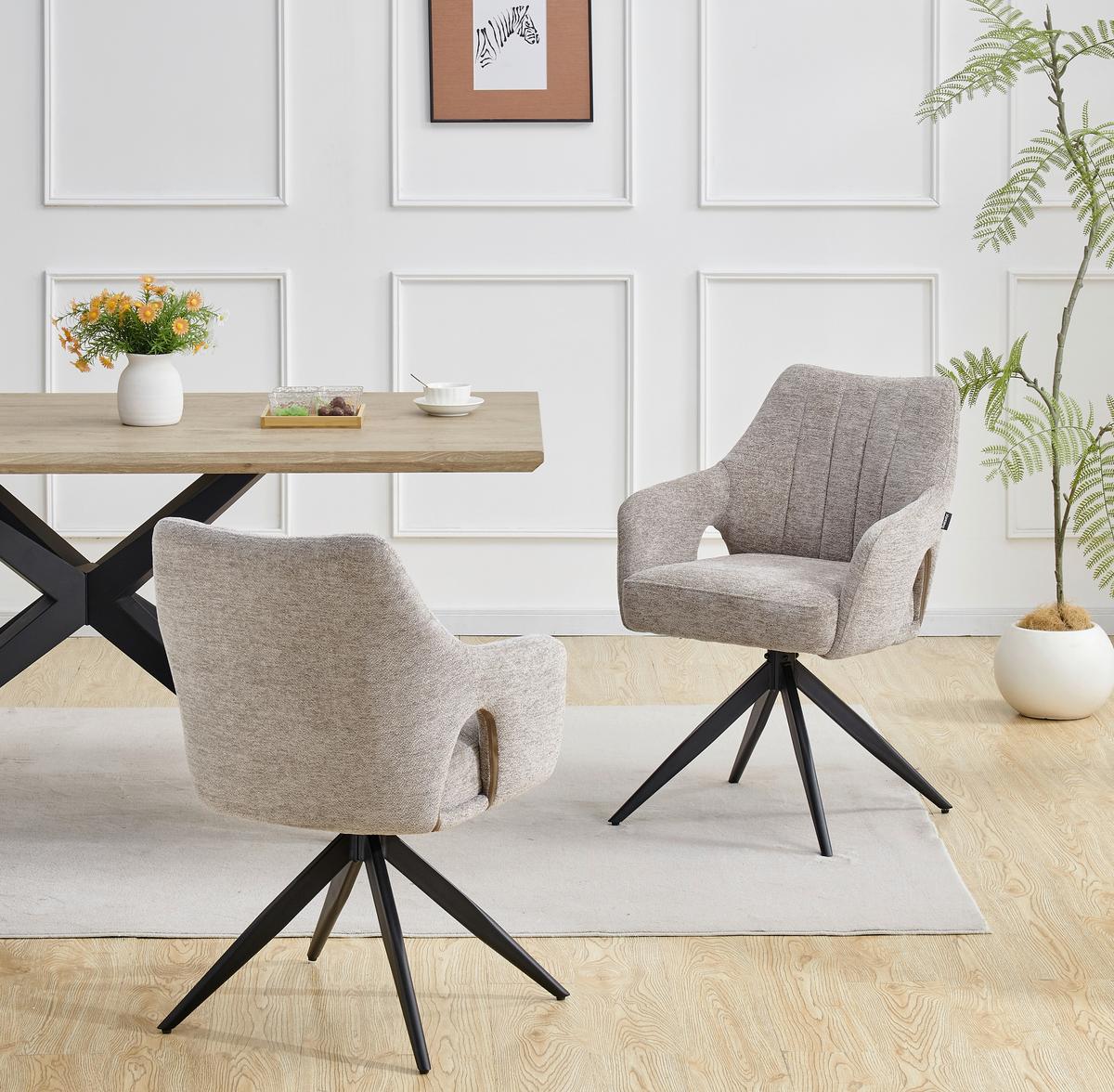 Armlehnstuhl Flow Taupe B: 57,5 cm - Taupe/Schwarz, MODERN, Holz/Textil (57,5/85/62cm) - Livetastic