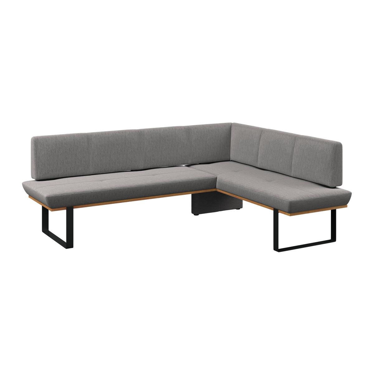 Eckbank Tristan Webstoff grau,S:245x195cm - Schwarz/Grau, MODERN, Holz/Textil (245/195cm) - James Wood