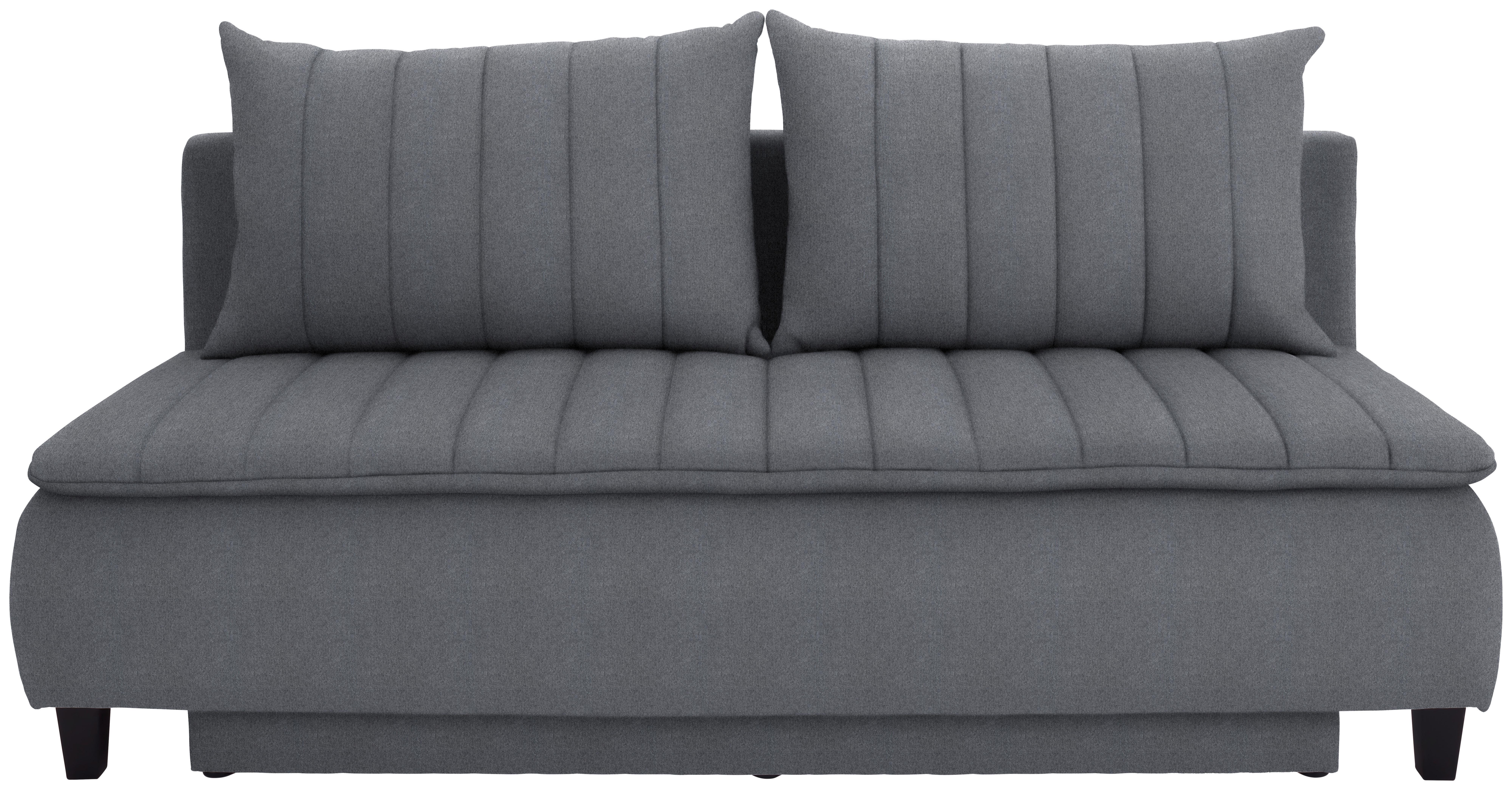 Boxspringsofa mit Schlaffunkt. und Bettkasten Marino Grau - Dunkelgrau/Schwarz, MODERN, Textil (208/102/96cm) - Luca Bessoni